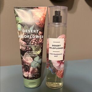 RARE & DISCONTINUED Bath & Body Works Desert Wildflower Cream and Mist Set